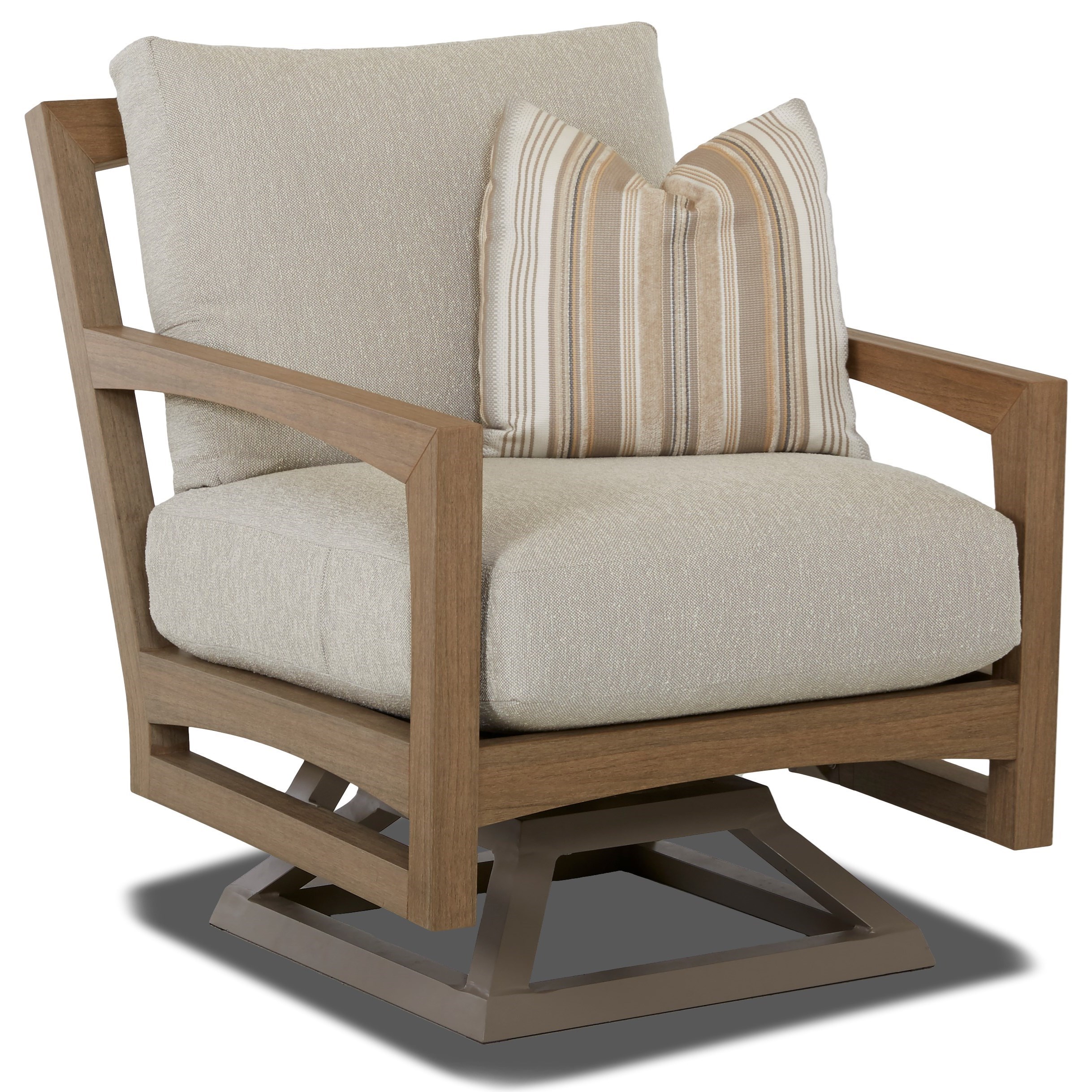 Klaussner Outdoor Delray W8502 SRCDR Swivel Rocker Chair with Drainable Cushion Pilgrim